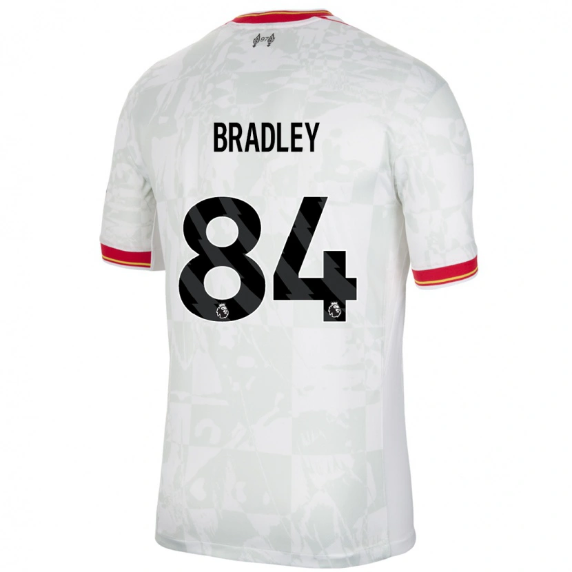 Danxen Dames Conor Bradley #84 Wit Rood Zwart Thuisshirt Derde Tenue 2024/25 T-Shirt