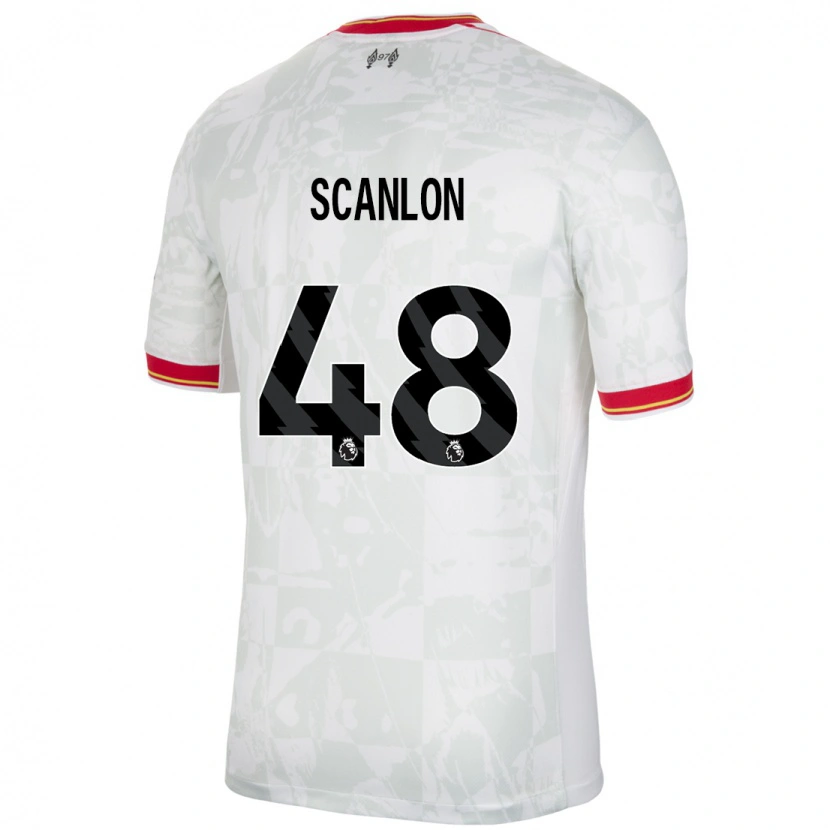 Danxen Dames Calum Scanlon #48 Wit Rood Zwart Thuisshirt Derde Tenue 2024/25 T-Shirt