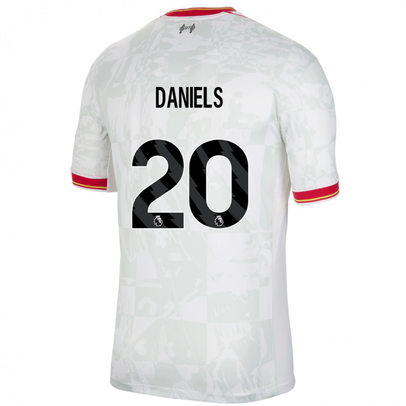Danxen Dames Yana Daniëls #20 Wit Rood Zwart Thuisshirt Derde Tenue 2024/25 T-Shirt