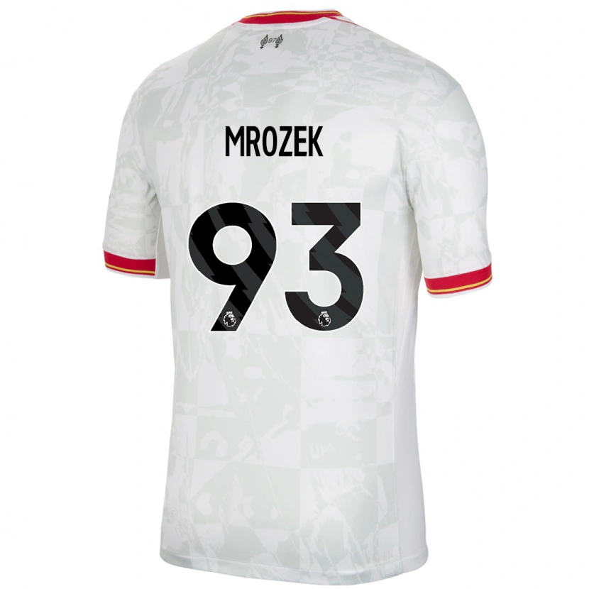 Danxen Dames Fabian Mrozek #93 Wit Rood Zwart Thuisshirt Derde Tenue 2024/25 T-Shirt
