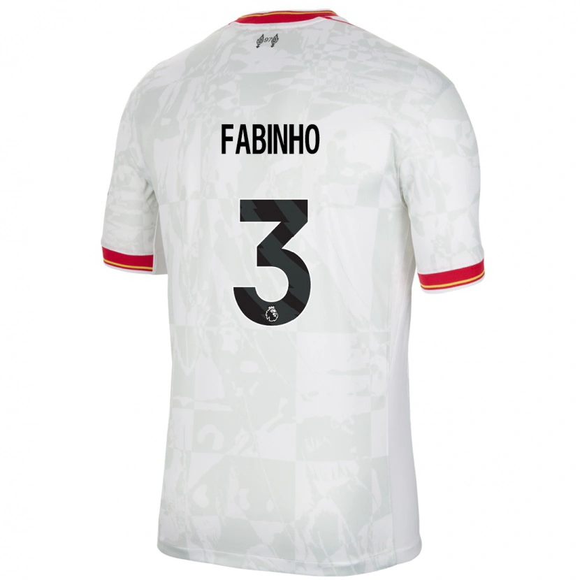 Danxen Dames Fabinho #3 Wit Rood Zwart Thuisshirt Derde Tenue 2024/25 T-Shirt