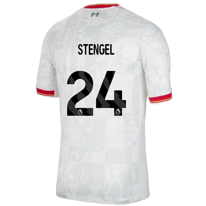 Danxen Dames Katie Stengel #24 Wit Rood Zwart Thuisshirt Derde Tenue 2024/25 T-Shirt