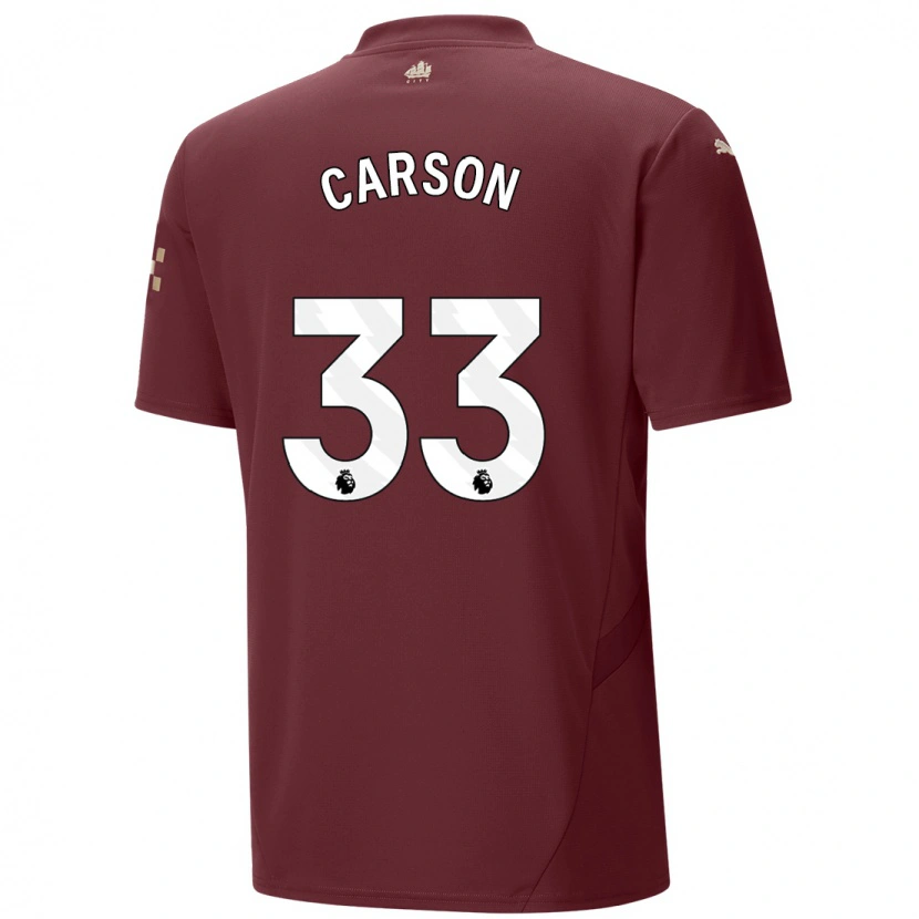Danxen Dames Scott Carson #33 Kastanjebruin Thuisshirt Derde Tenue 2024/25 T-Shirt