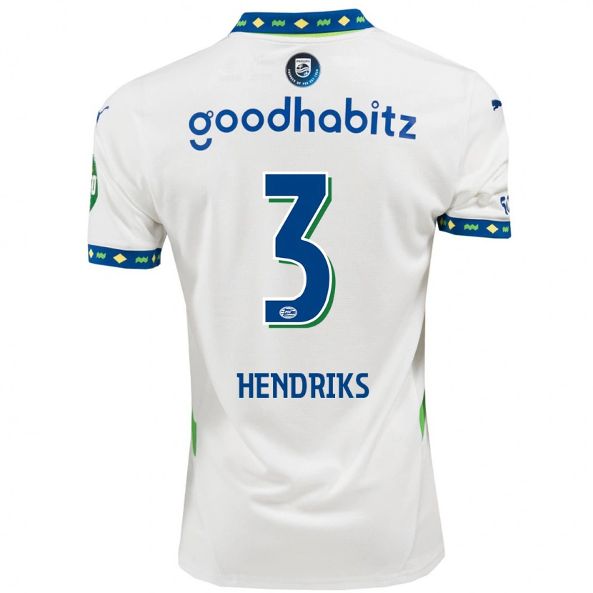 Danxen Dames Gwyneth Hendriks #3 Wit Donkerblauw Thuisshirt Derde Tenue 2024/25 T-Shirt