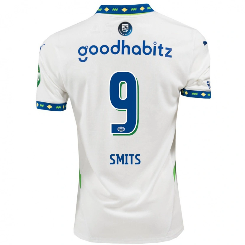 Danxen Dames Joëlle Smits #9 Wit Donkerblauw Thuisshirt Derde Tenue 2024/25 T-Shirt