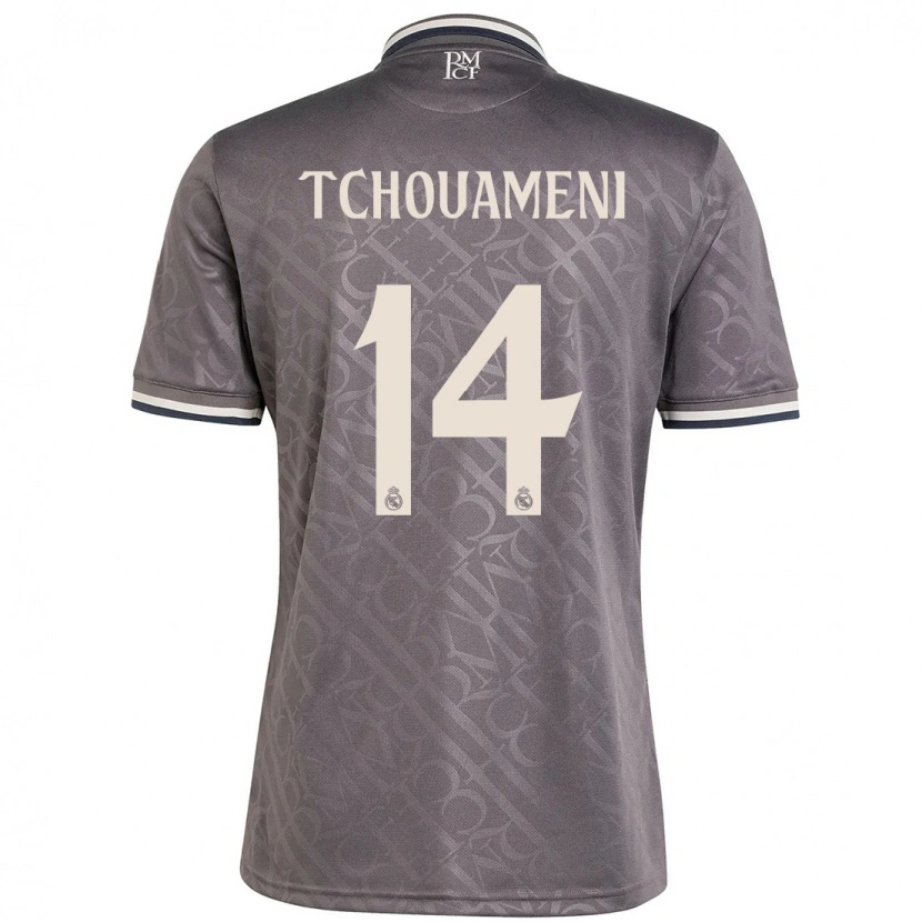 Danxen Dames Aurélien Tchouaméni #14 Houtskool Thuisshirt Derde Tenue 2024/25 T-Shirt