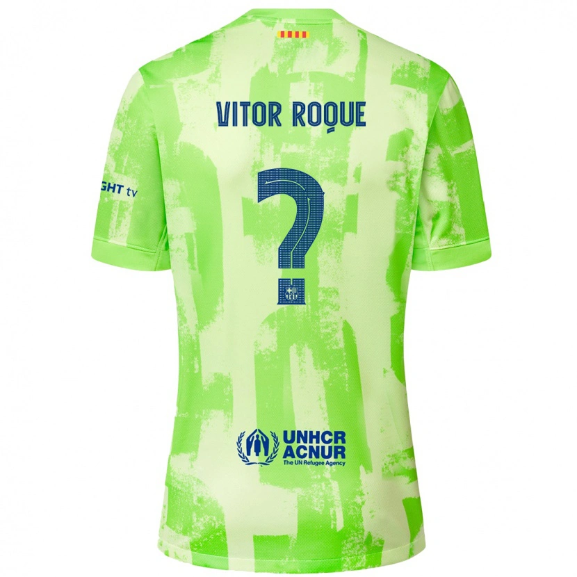 Danxen Dames Vitor Roque #8 Limoen Thuisshirt Derde Tenue 2024/25 T-Shirt