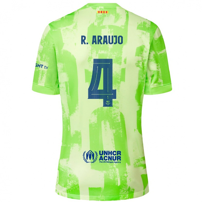 Danxen Dames Ronald Araujo #4 Limoen Thuisshirt Derde Tenue 2024/25 T-Shirt