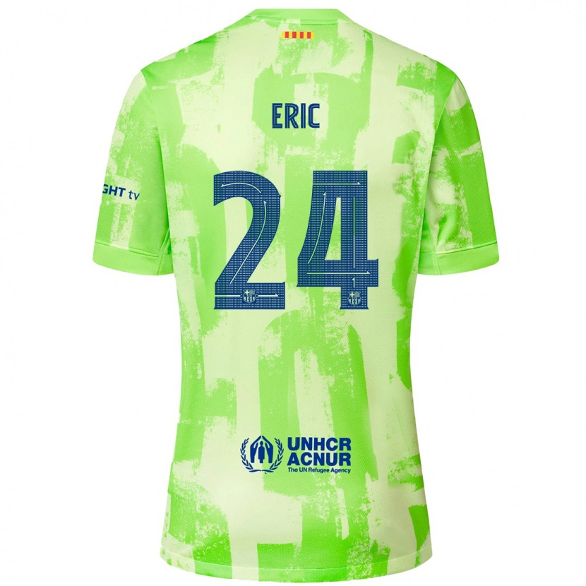 Danxen Dames Eric García #24 Limoen Thuisshirt Derde Tenue 2024/25 T-Shirt