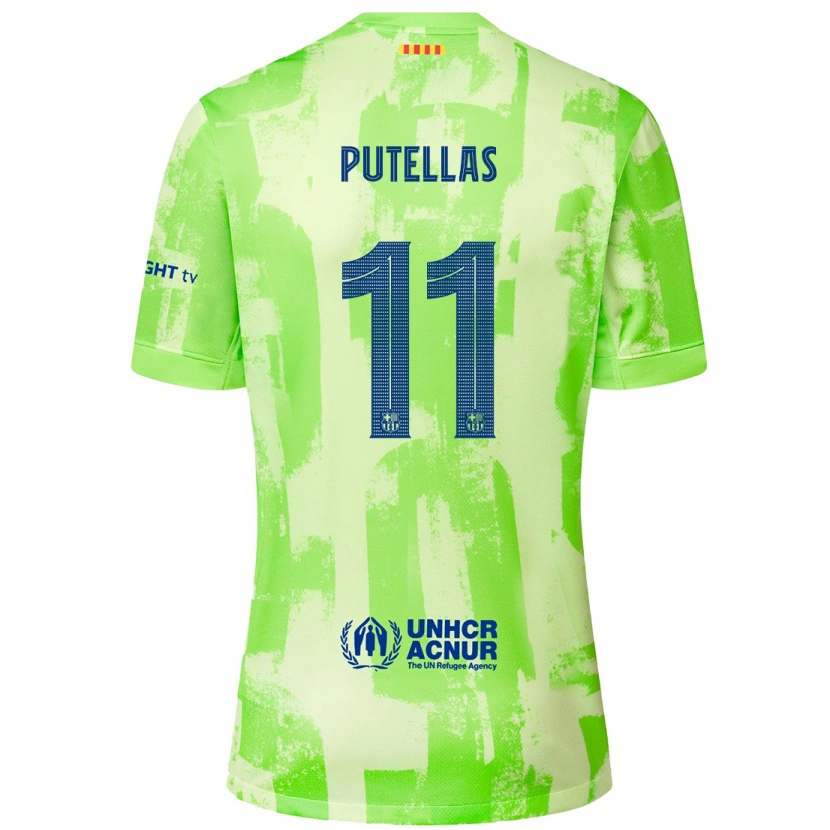 Danxen Dames Alexia Putellas #11 Limoen Thuisshirt Derde Tenue 2024/25 T-Shirt