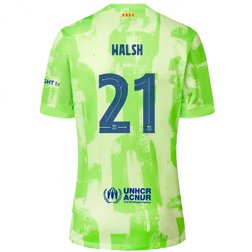 Danxen Dames Keira Walsh #21 Limoen Thuisshirt Derde Tenue 2024/25 T-Shirt