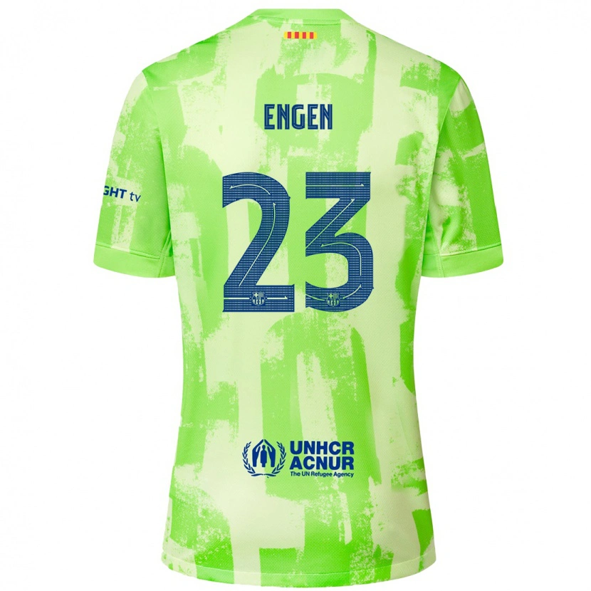 Danxen Dames Ingrid Engen #23 Limoen Thuisshirt Derde Tenue 2024/25 T-Shirt