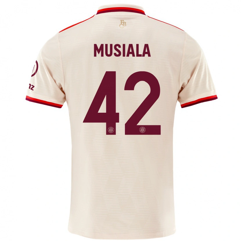 Danxen Dames Jamal Musiala #42 Linen Thuisshirt Derde Tenue 2024/25 T-Shirt