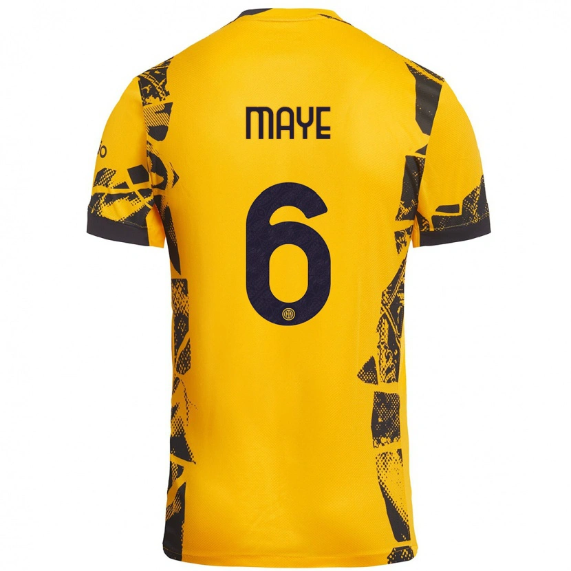 Danxen Dames Yvan Maye #6 Goud Zwart Thuisshirt Derde Tenue 2024/25 T-Shirt