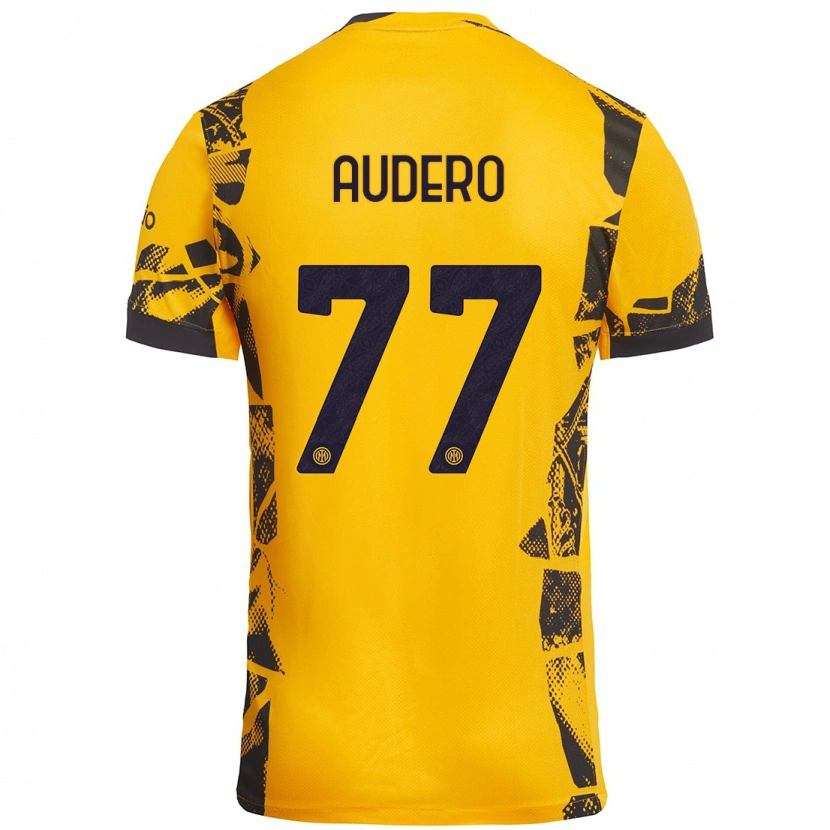 Danxen Dames Emil Audero #77 Goud Zwart Thuisshirt Derde Tenue 2024/25 T-Shirt