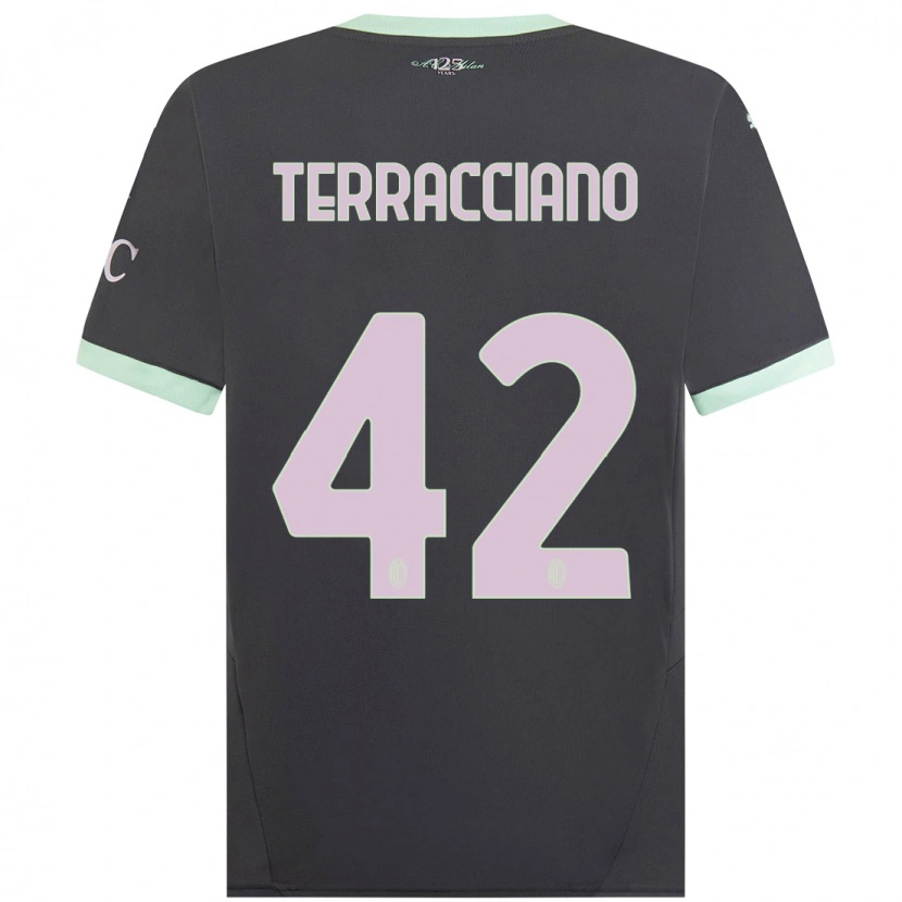 Danxen Dames Filippo Terracciano #42 Grijs Thuisshirt Derde Tenue 2024/25 T-Shirt