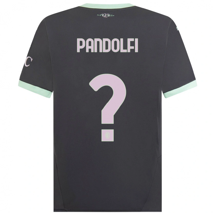 Danxen Dames Fabio Pandolfi #0 Grijs Thuisshirt Derde Tenue 2024/25 T-Shirt