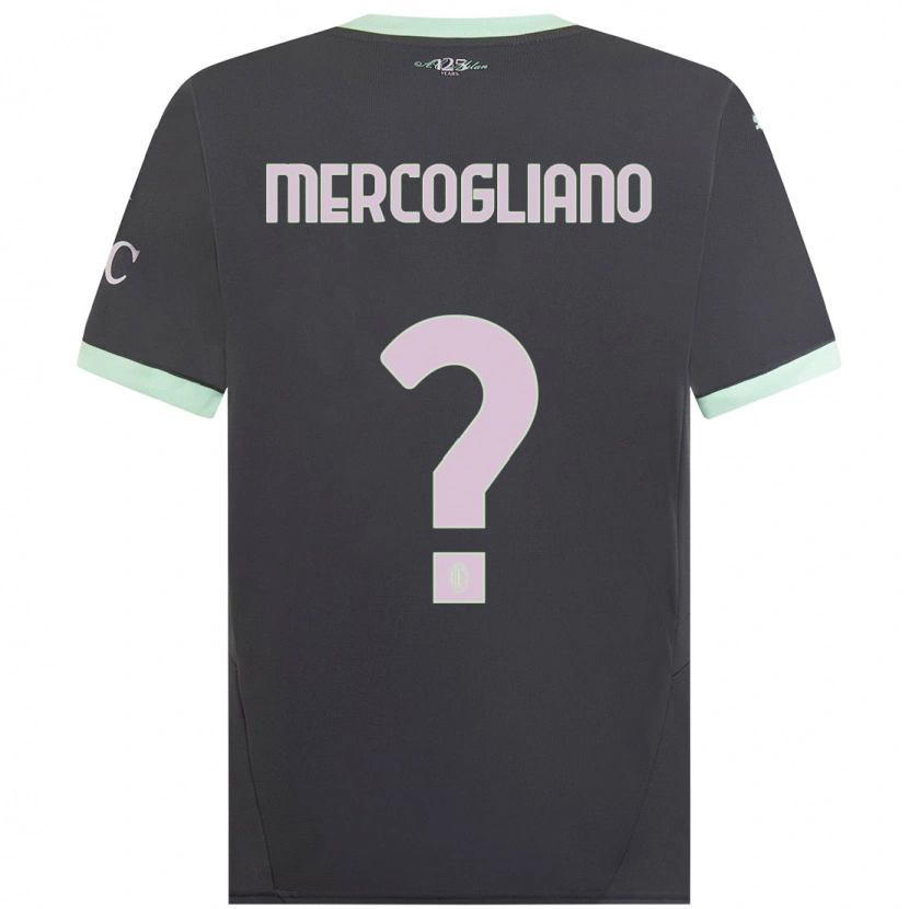 Danxen Dames Mattia Mercogliano #0 Grijs Thuisshirt Derde Tenue 2024/25 T-Shirt