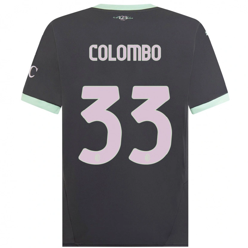 Danxen Dames Federico Colombo #33 Grijs Thuisshirt Derde Tenue 2024/25 T-Shirt
