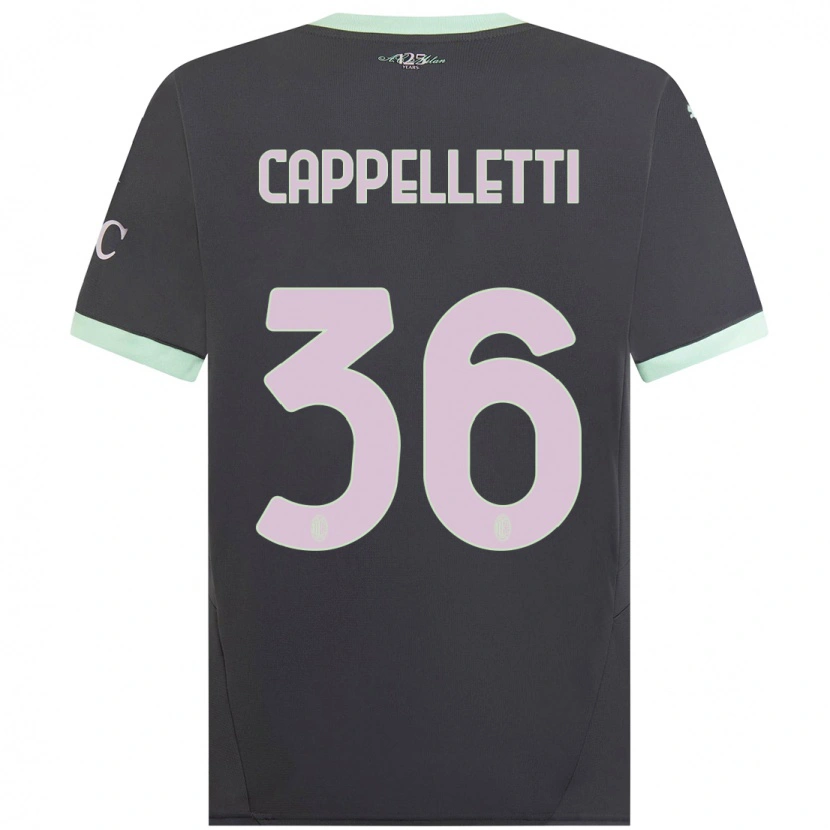 Danxen Dames Mattia Cappelletti #36 Grijs Thuisshirt Derde Tenue 2024/25 T-Shirt