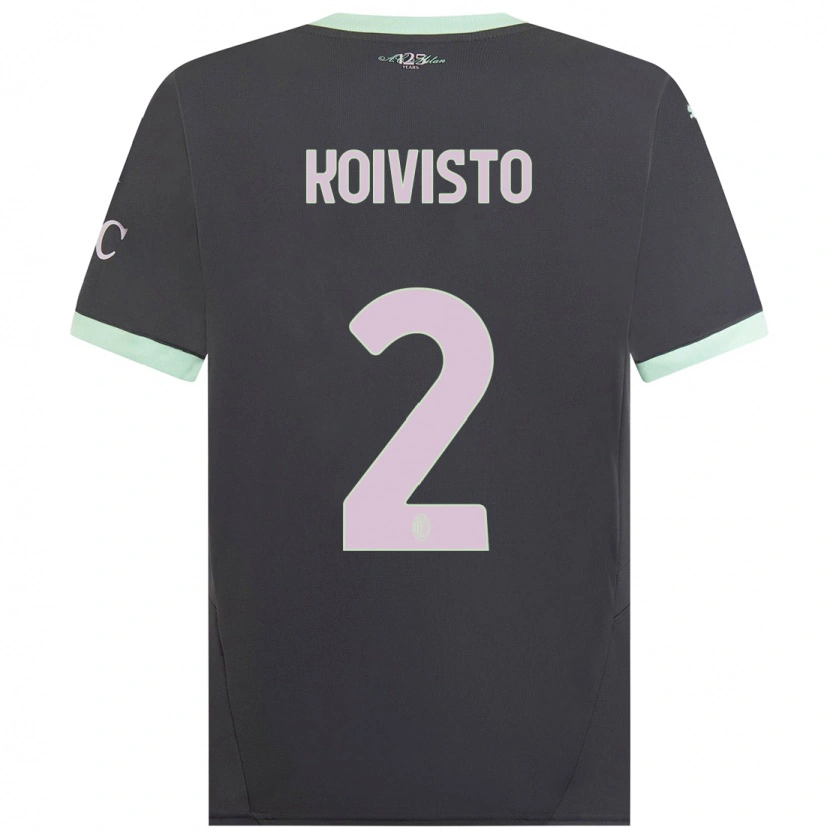 Danxen Dames Emma Koivisto #2 Grijs Thuisshirt Derde Tenue 2024/25 T-Shirt