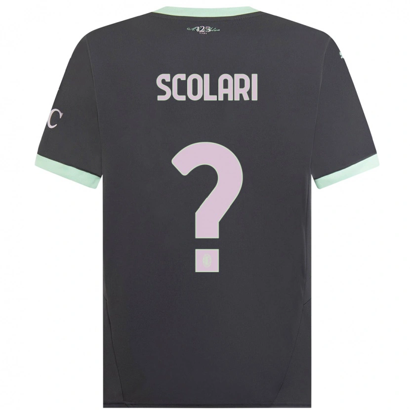 Danxen Dames Davide Scolari #0 Grijs Thuisshirt Derde Tenue 2024/25 T-Shirt