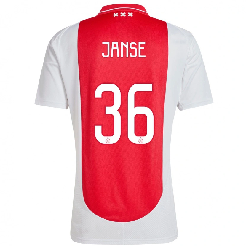 Danxen Kinderen Dies Janse #36 Rood Wit Thuisshirt Thuistenue 2024/25 T-Shirt