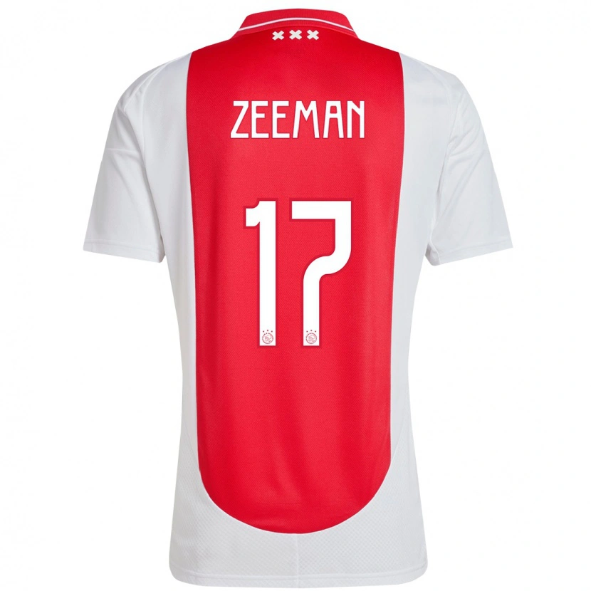 Danxen Kinderen Kelly Zeeman #17 Rood Wit Thuisshirt Thuistenue 2024/25 T-Shirt