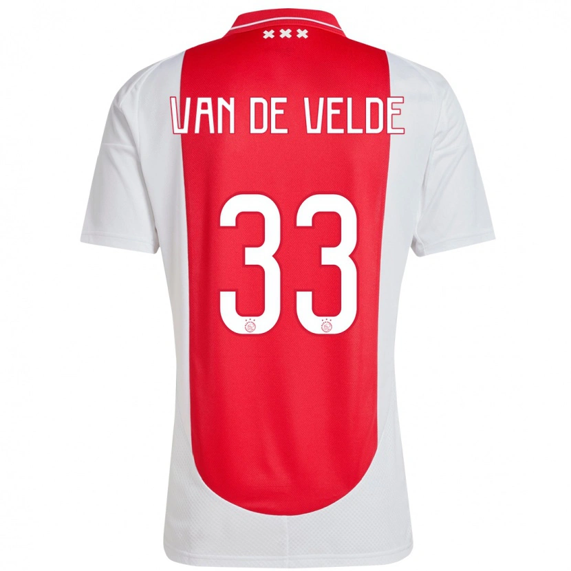 Danxen Kinderen Jonna Van De Velde #33 Rood Wit Thuisshirt Thuistenue 2024/25 T-Shirt