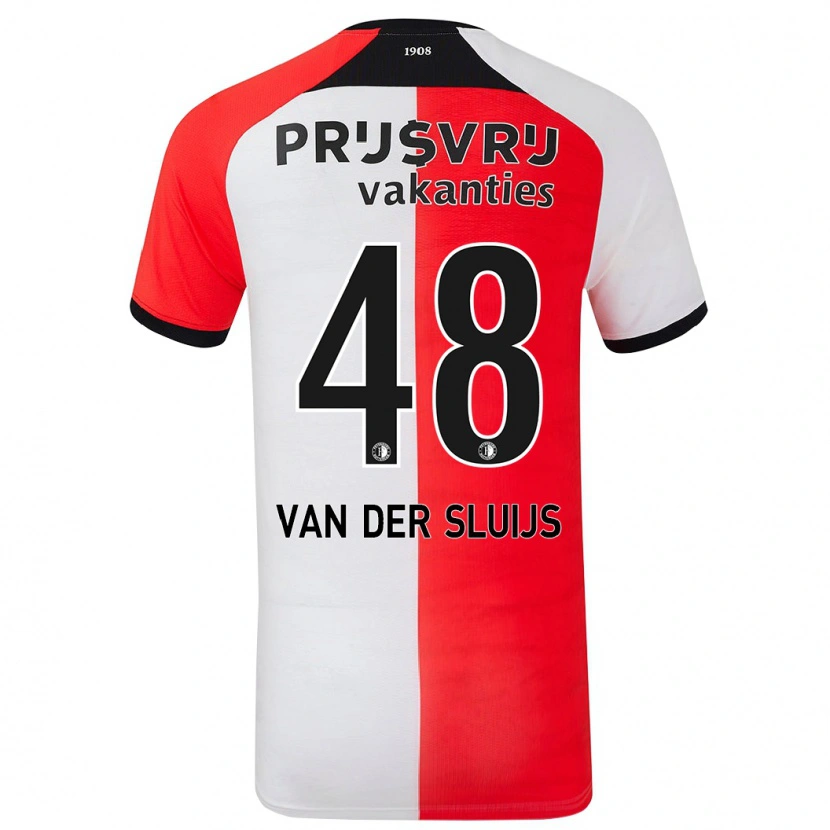 Danxen Kinderen Joep Van Der Sluijs #48 Rood Wit Thuisshirt Thuistenue 2024/25 T-Shirt