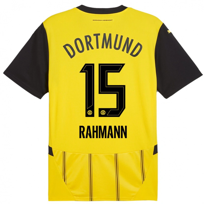 Danxen Kinderen Luke Rahmann #15 Geel Zwart Thuisshirt Thuistenue 2024/25 T-Shirt