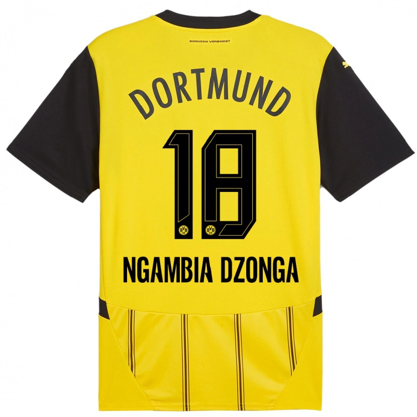 Danxen Kinderen Diego Ngambia #18 Geel Zwart Thuisshirt Thuistenue 2024/25 T-Shirt