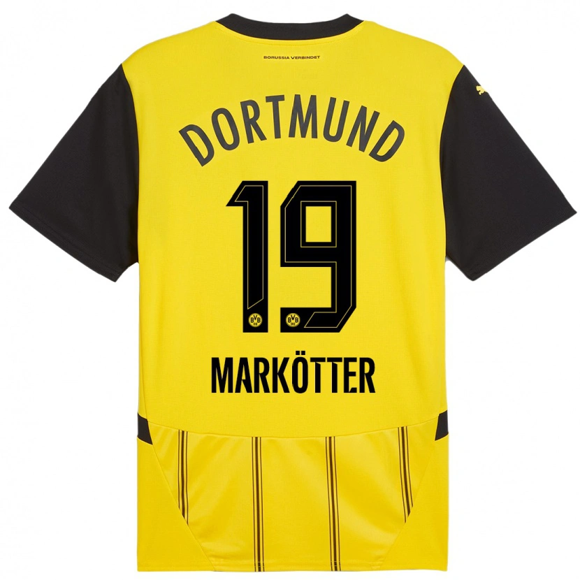Danxen Kinderen Jonah Markötter #19 Geel Zwart Thuisshirt Thuistenue 2024/25 T-Shirt