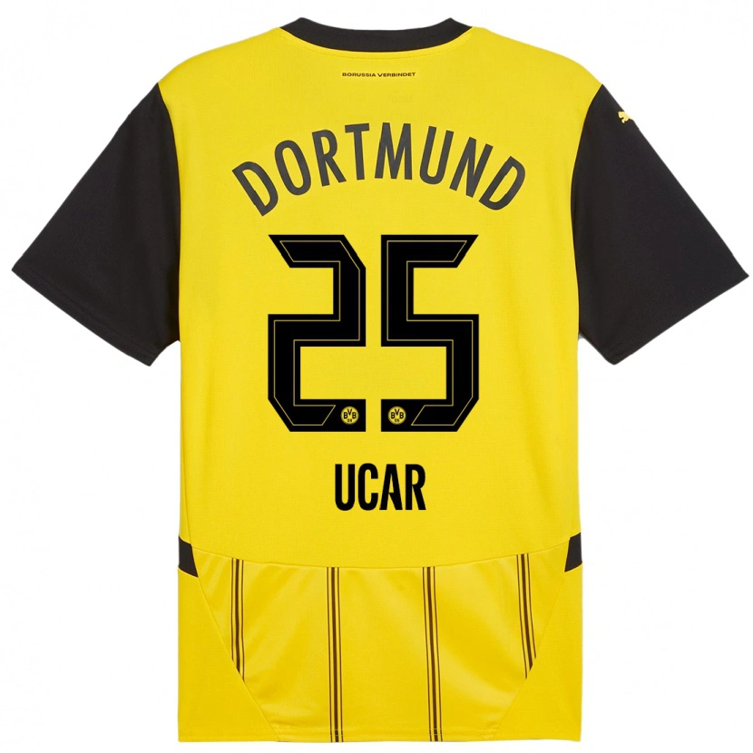 Danxen Kinderen Leys Ucar #25 Geel Zwart Thuisshirt Thuistenue 2024/25 T-Shirt