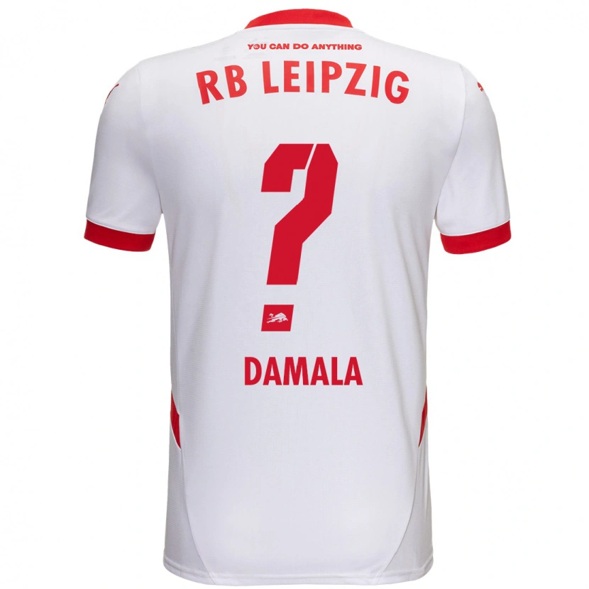 Danxen Kinderen Bilal Damala #0 Wit Rood Thuisshirt Thuistenue 2024/25 T-Shirt