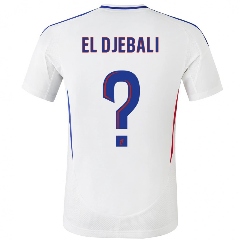 Danxen Kinderen Chaïm El Djebali #0 Wit Blauw Thuisshirt Thuistenue 2024/25 T-Shirt