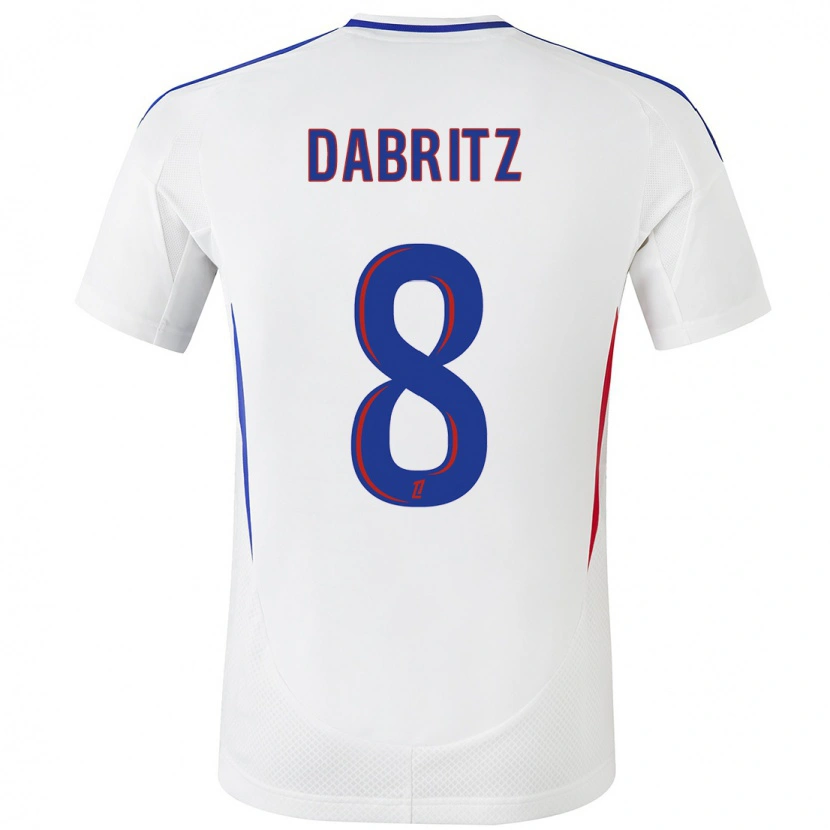 Danxen Kinderen Sara Däbritz #8 Wit Blauw Thuisshirt Thuistenue 2024/25 T-Shirt