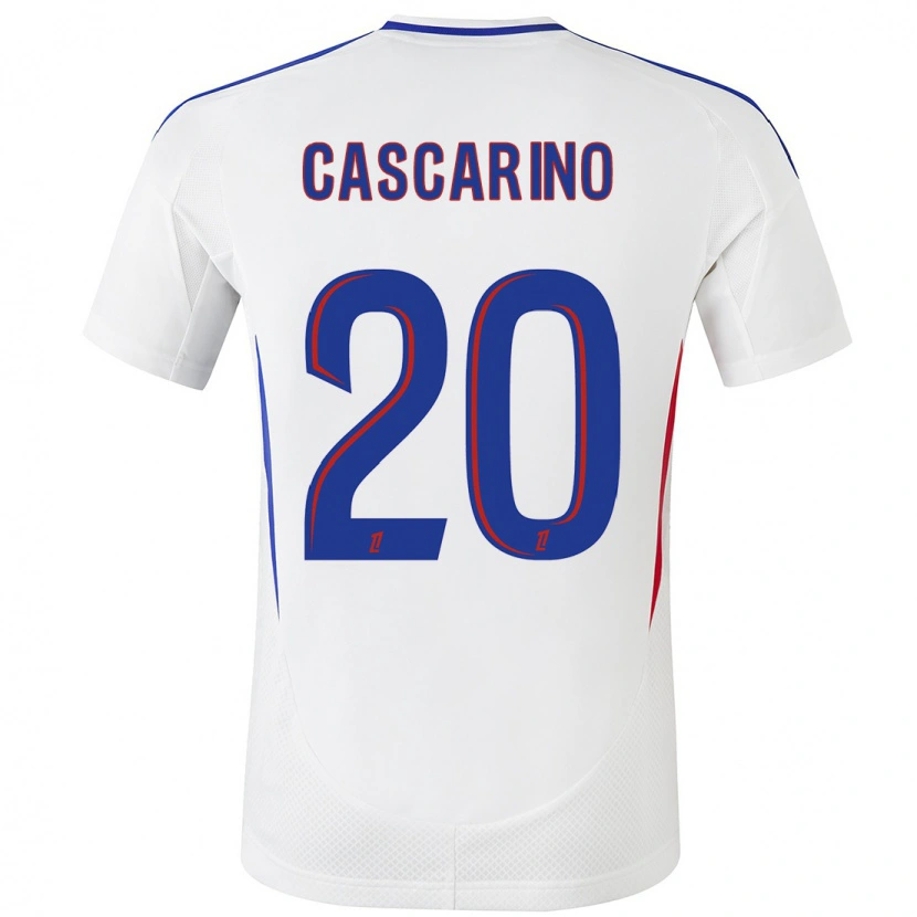 Danxen Kinderen Delphine Cascarino #20 Wit Blauw Thuisshirt Thuistenue 2024/25 T-Shirt