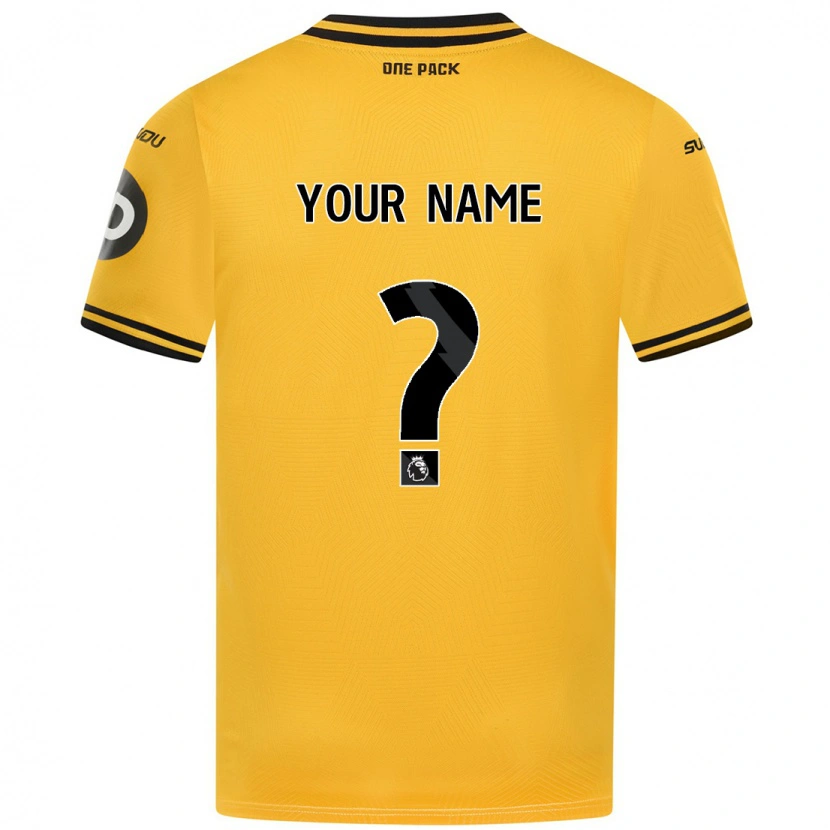Danxen Kinderen Uw Naam #0 Geel Thuisshirt Thuistenue 2024/25 T-Shirt