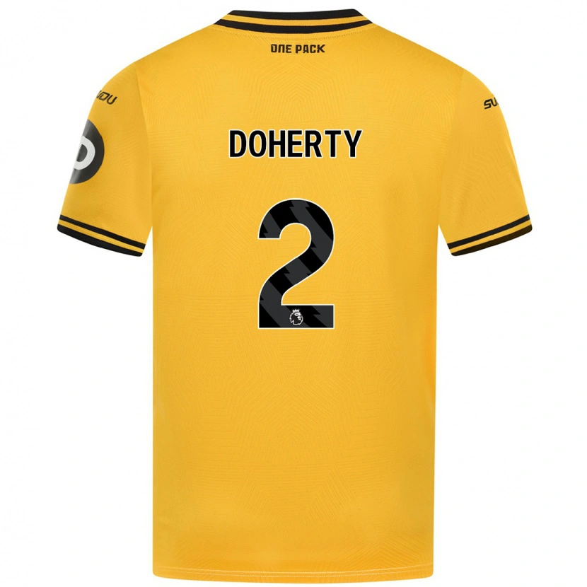 Danxen Kinderen Matt Doherty #2 Geel Thuisshirt Thuistenue 2024/25 T-Shirt