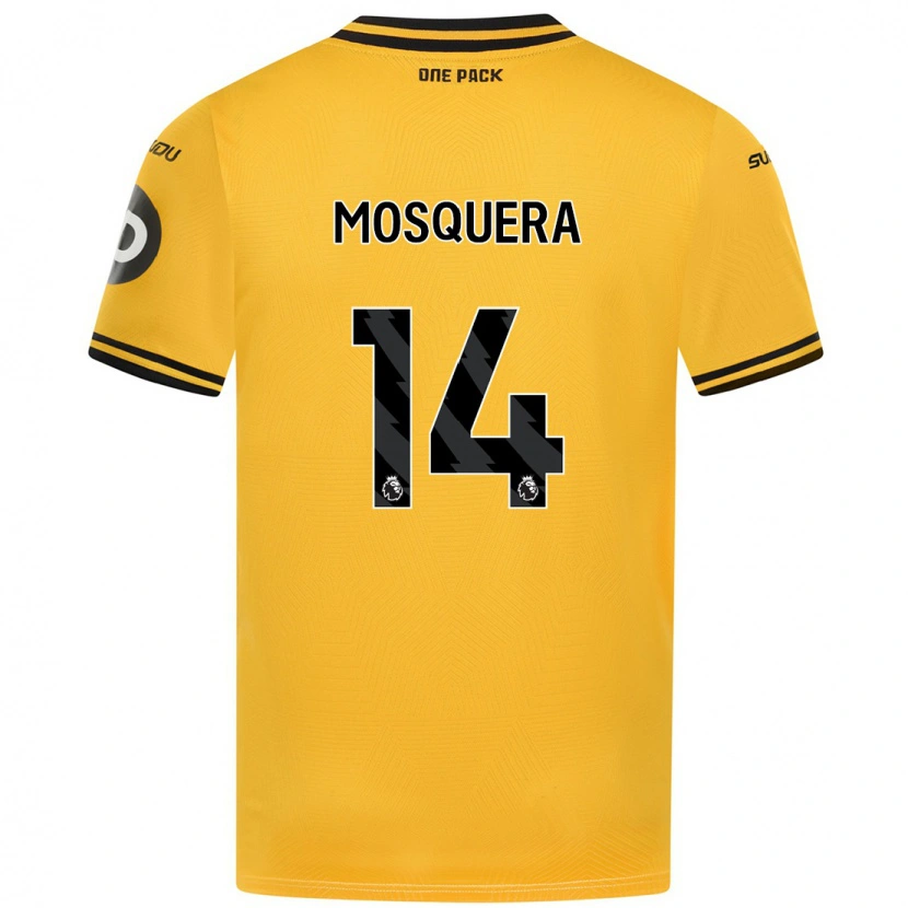 Danxen Kinderen Yerson Mosquera #14 Geel Thuisshirt Thuistenue 2024/25 T-Shirt