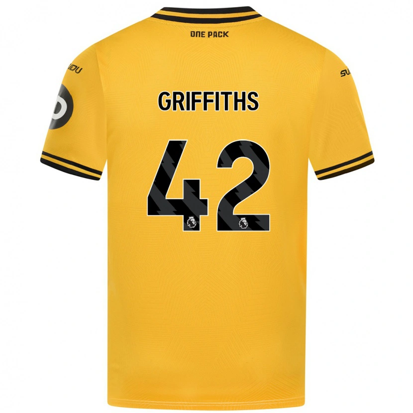 Danxen Kinderen Harvey Griffiths #42 Geel Thuisshirt Thuistenue 2024/25 T-Shirt