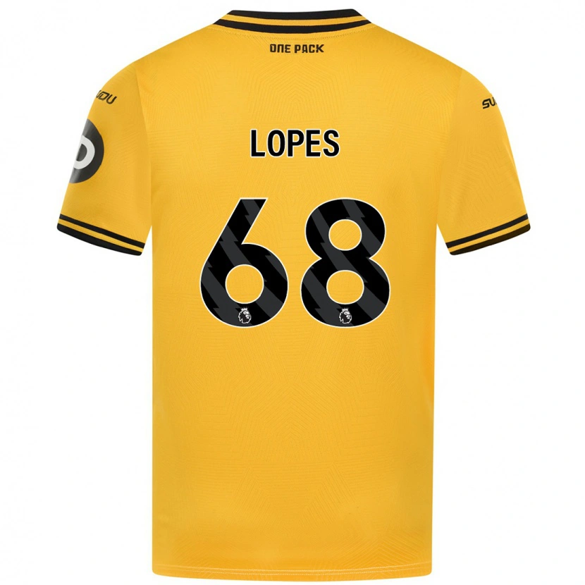 Danxen Kinderen Leo Lopes #68 Geel Thuisshirt Thuistenue 2024/25 T-Shirt