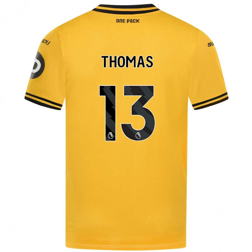 Danxen Kinderen Bec Thomas #13 Geel Thuisshirt Thuistenue 2024/25 T-Shirt