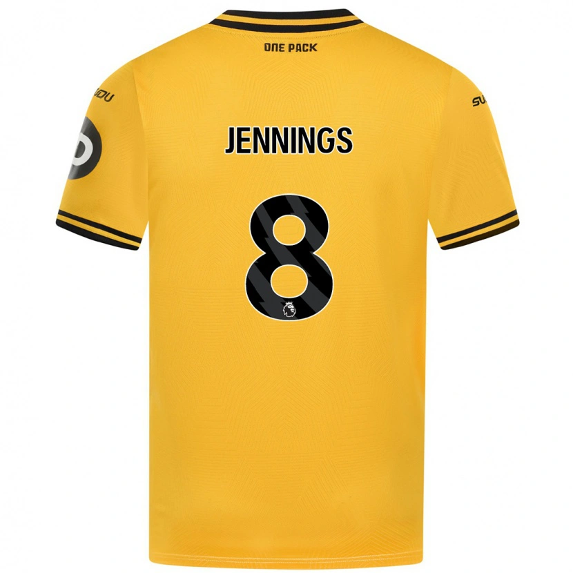 Danxen Kinderen Shannie Jennings #8 Geel Thuisshirt Thuistenue 2024/25 T-Shirt