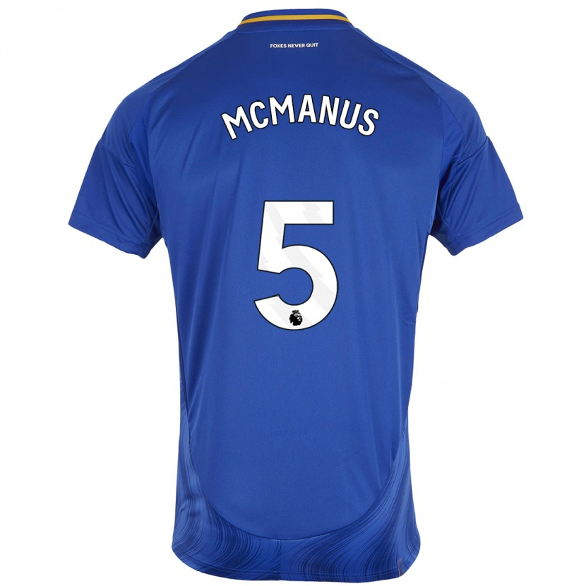 Danxen Kinderen Abbie Mcmanus #5 Blauw Wit Thuisshirt Thuistenue 2024/25 T-Shirt