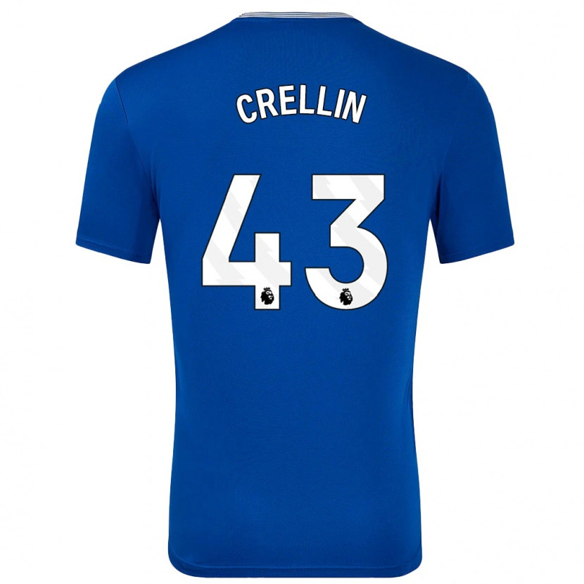 Danxen Kinderen Billy Crellin #43 Blauw Met Thuisshirt Thuistenue 2024/25 T-Shirt