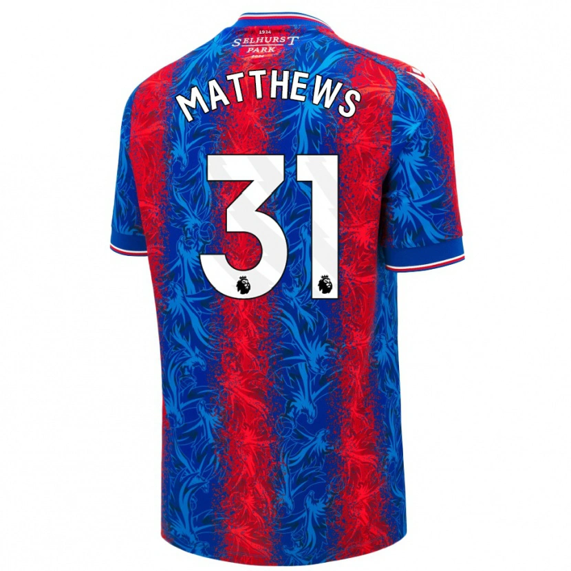 Danxen Kinderen Remi Matthews #31 Rood Blauwe Strepen Thuisshirt Thuistenue 2024/25 T-Shirt