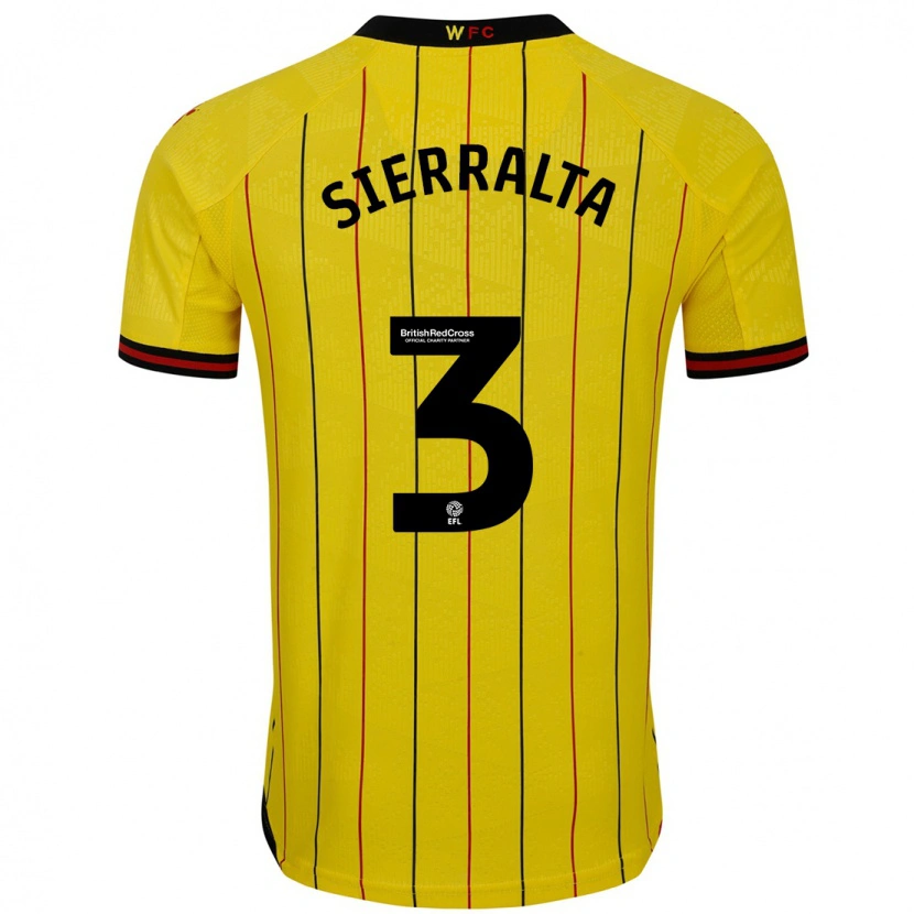 Danxen Kinderen Francisco Sierralta #3 Geel Zwart Thuisshirt Thuistenue 2024/25 T-Shirt