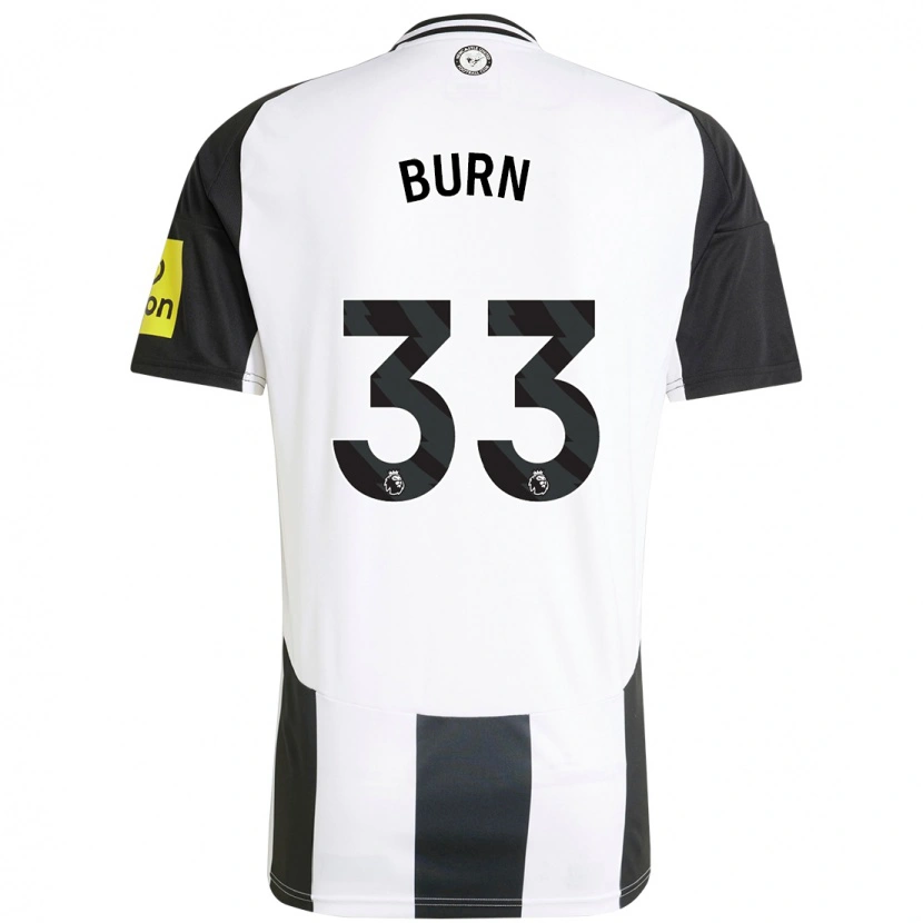 Danxen Kinderen Dan Burn #33 Wit Zwart Thuisshirt Thuistenue 2024/25 T-Shirt
